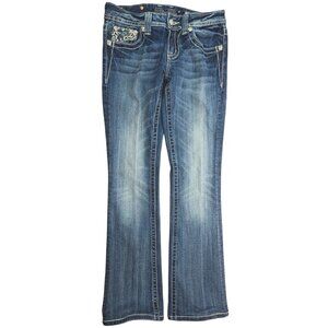 Miss Me Womens Bootcut Jeans Lace Size 27  Pocket Accents-Rhinestone Details